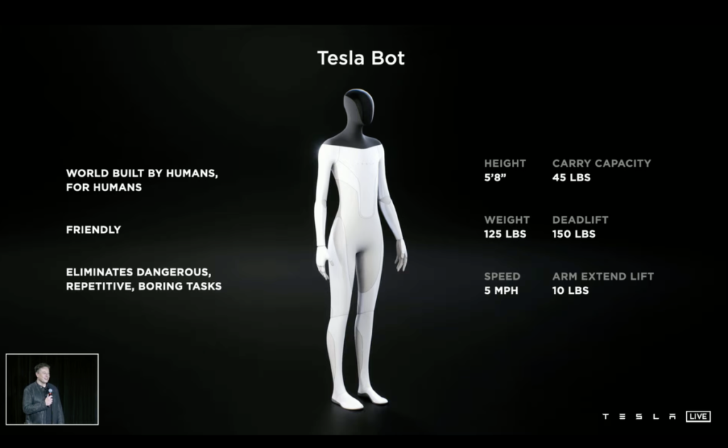 Le Tesla Bot présenté lors des AI Days